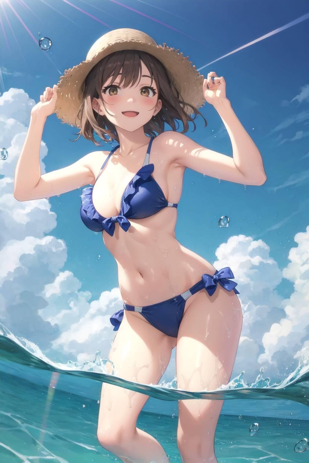水遊びで涼む女の子たち