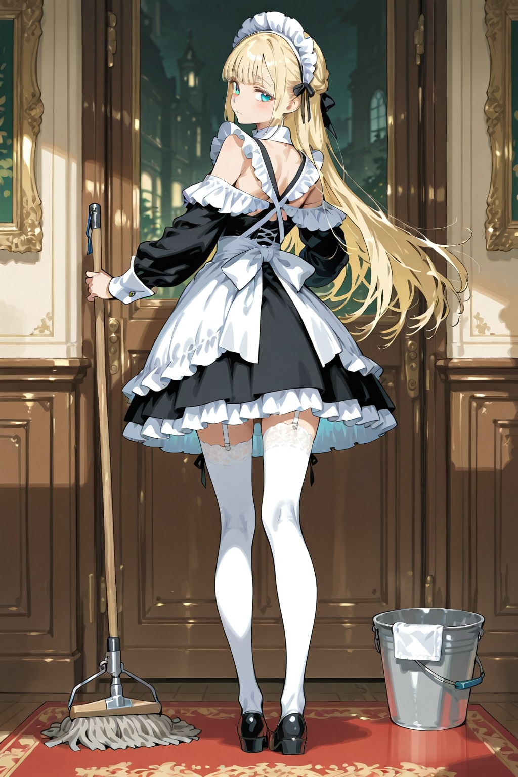 お掃除メイド 12 | の人気AIイラスト・グラビア