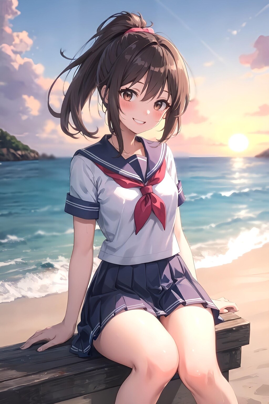 波打ち際の彼女