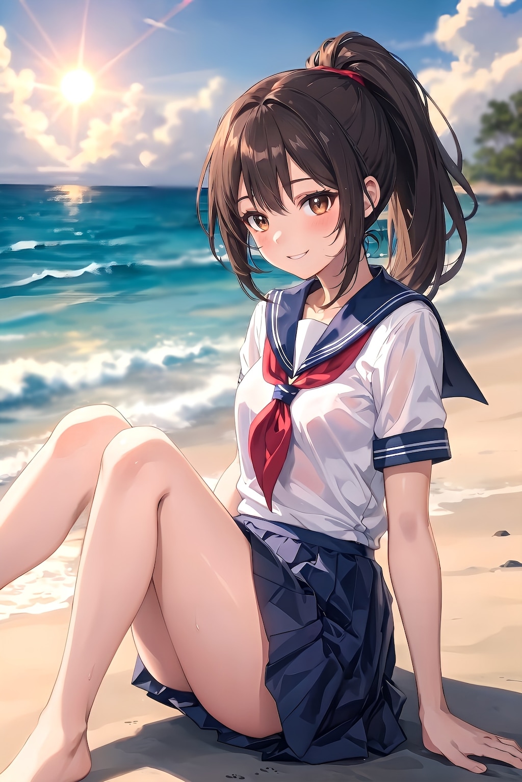 波打ち際の彼女
