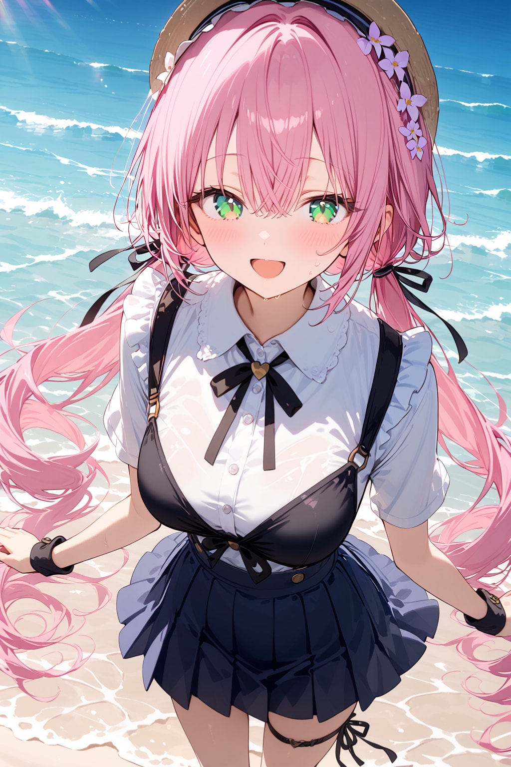 波打ち際の桃花