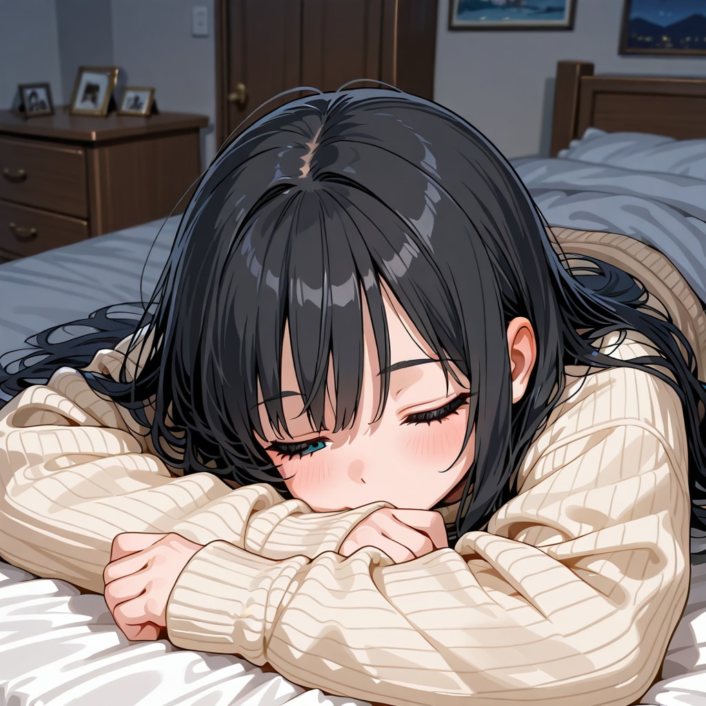 うつ伏せに寝る