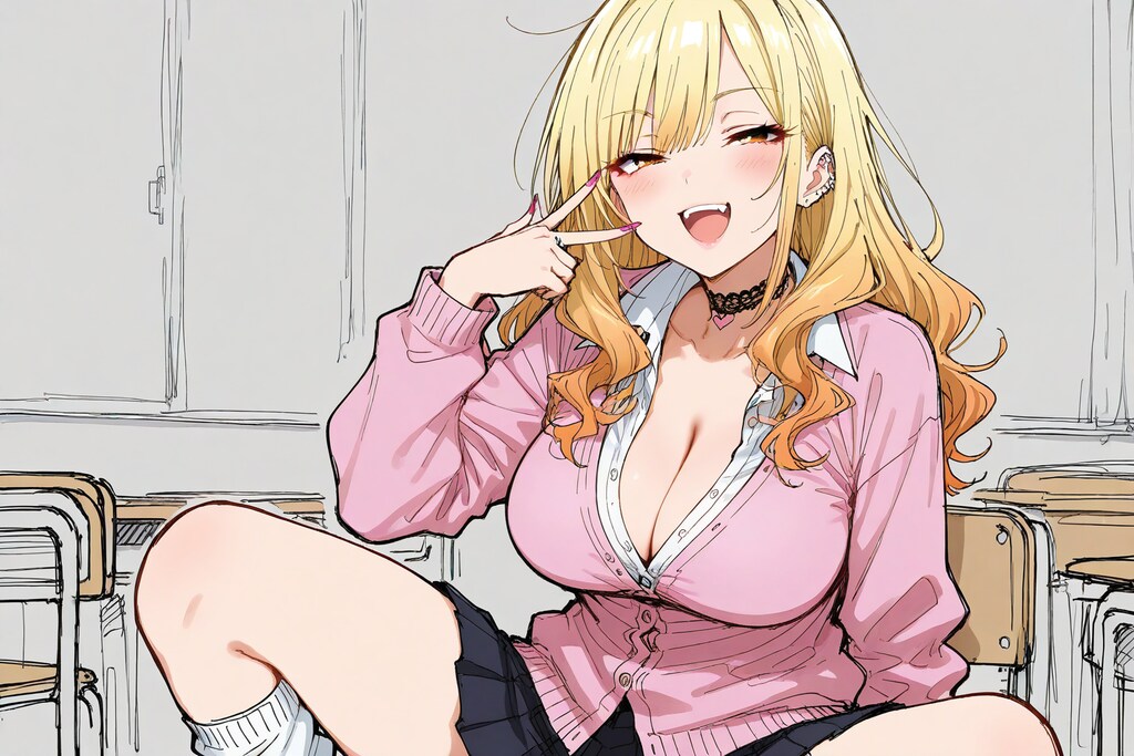 机の上に座ってくるタイプのギャルちゃん✌️❤️