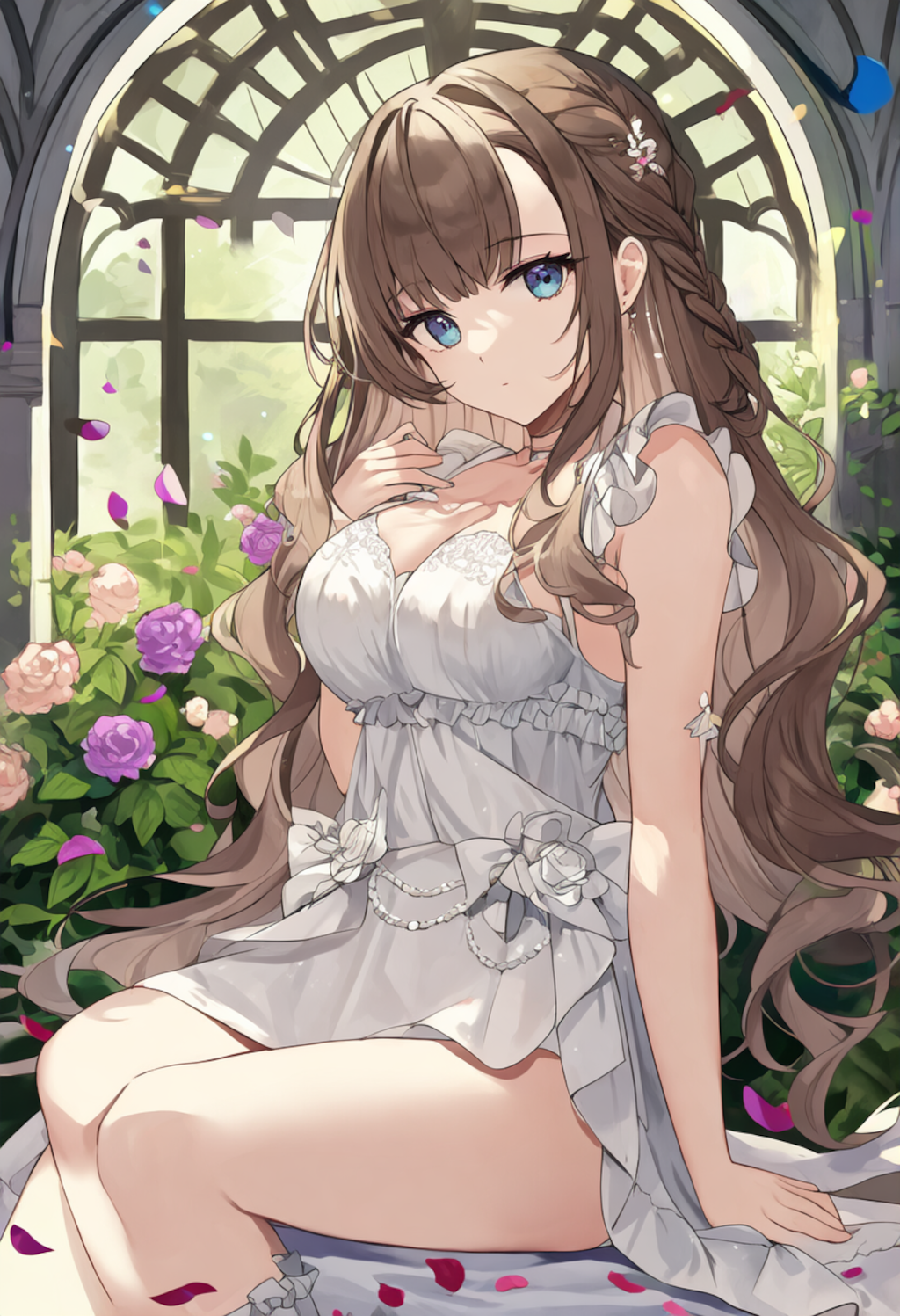In a luxurious palace garden