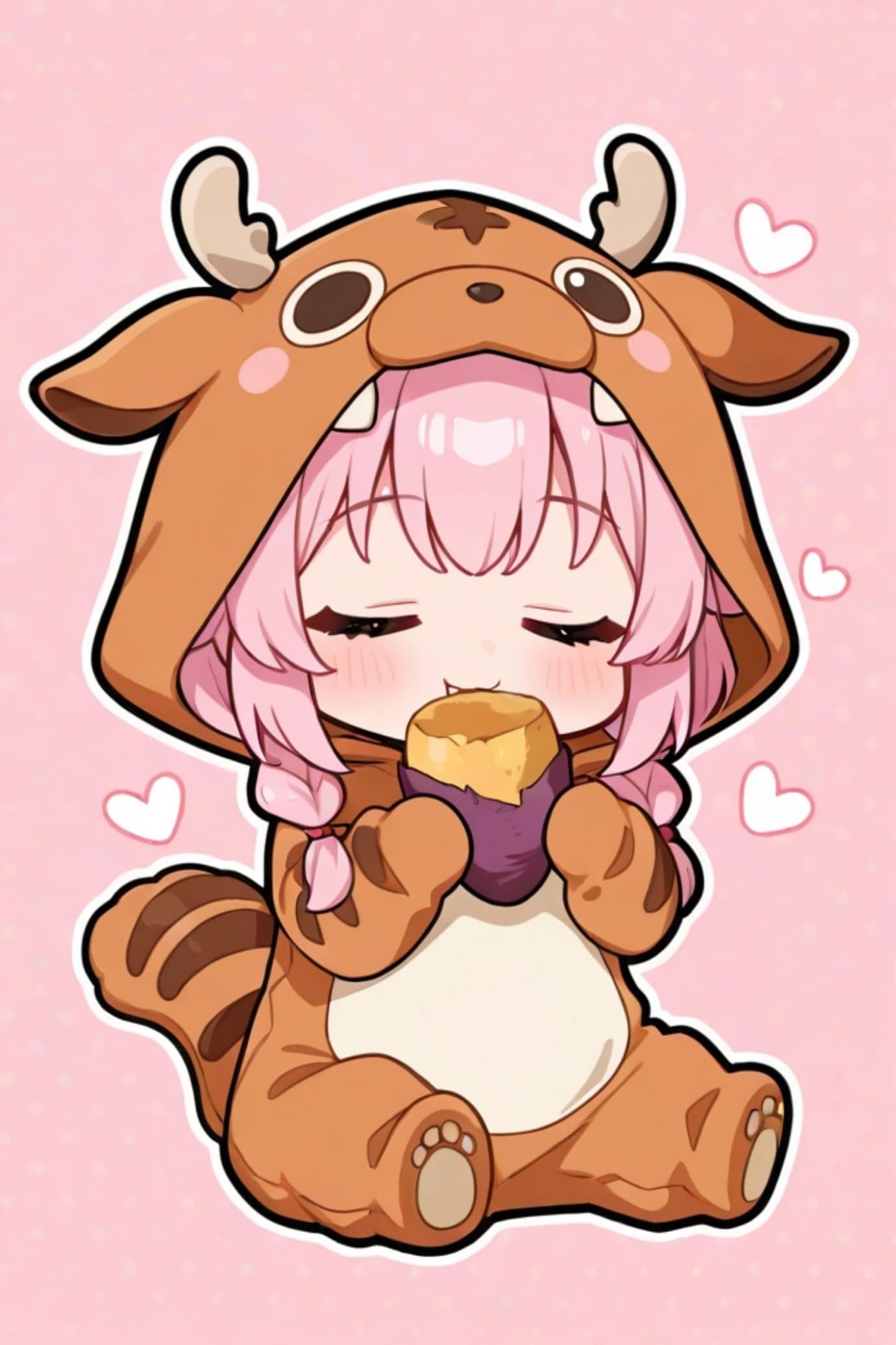 いも食うピンク髪ちゃん | の人気AIイラスト・グラビア