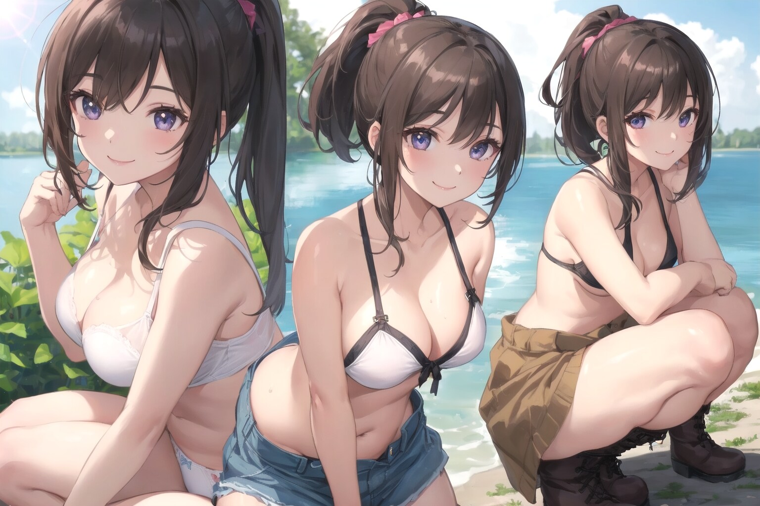 しゃがむ女子
