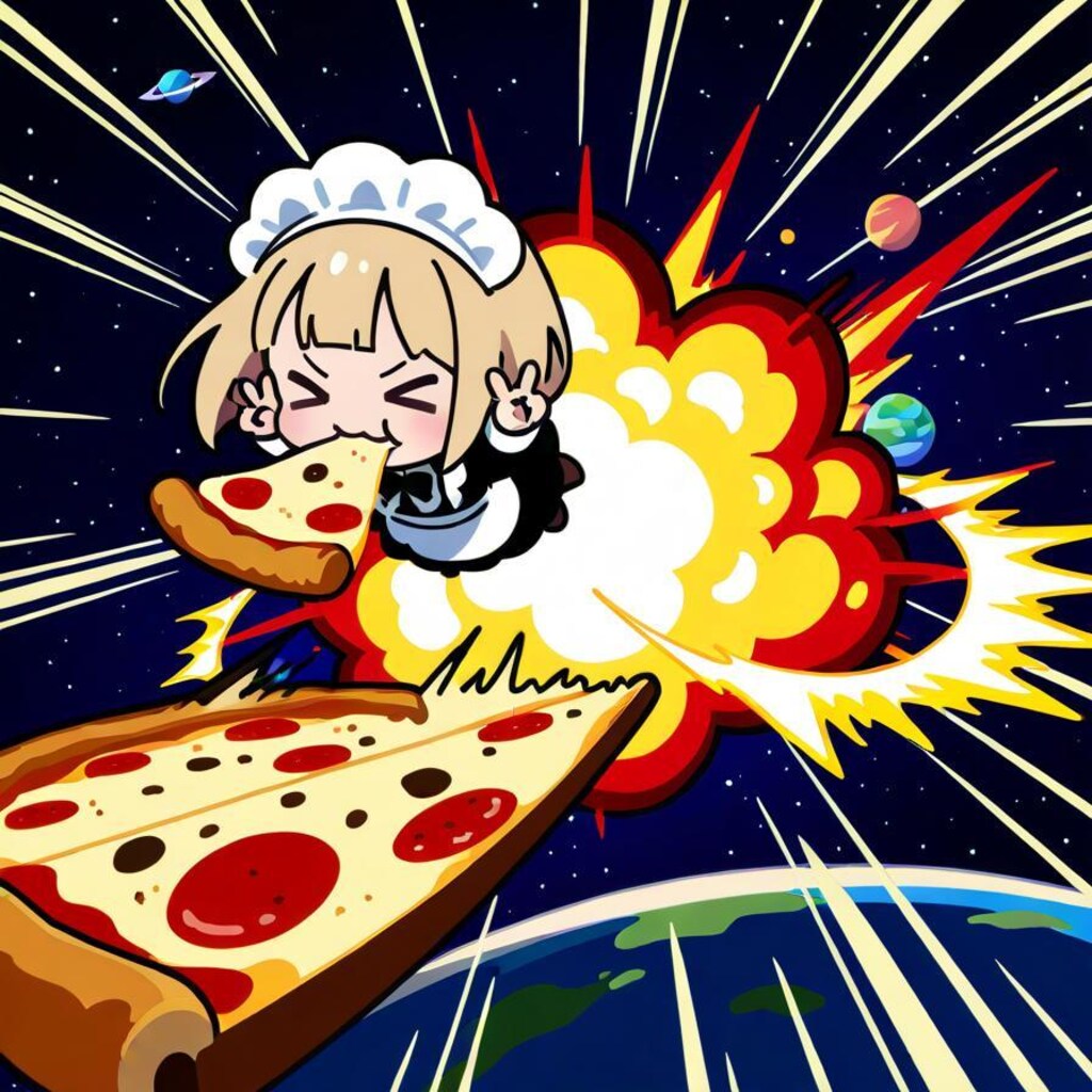 初のピースサインにテンアゲ⤴⤴⤴系メイドちゃん🍕✌️💥💥💥