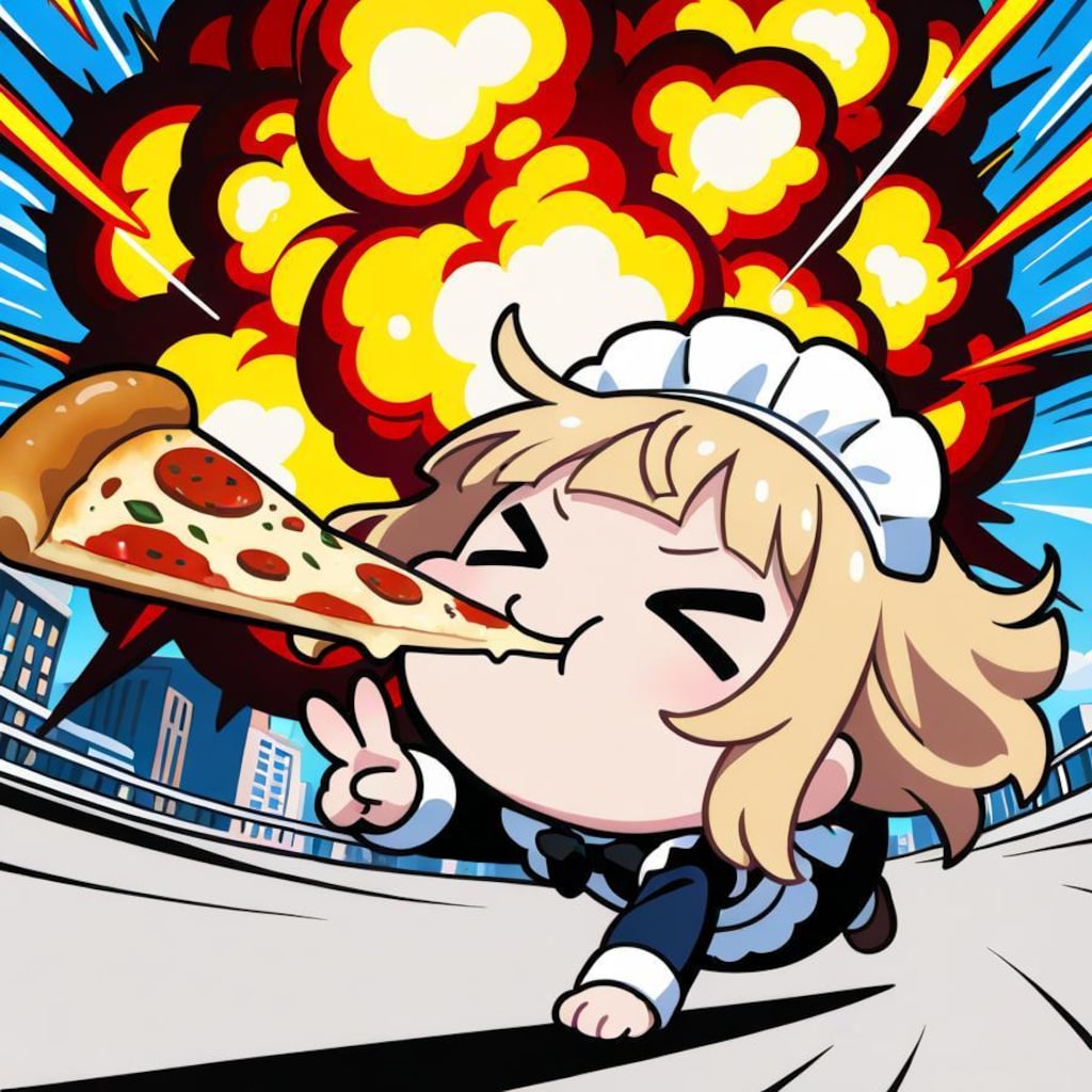 初のピースサインにテンアゲ⤴⤴⤴系メイドちゃん🍕✌️💥💥💥
