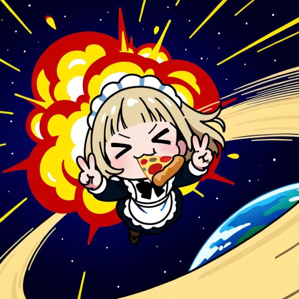 初のピースサインにテンアゲ⤴⤴⤴系メイドちゃん🍕✌️💥💥💥