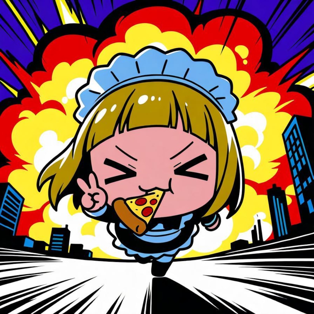 初のピースサインにテンアゲ⤴⤴⤴系メイドちゃん🍕✌️💥💥💥