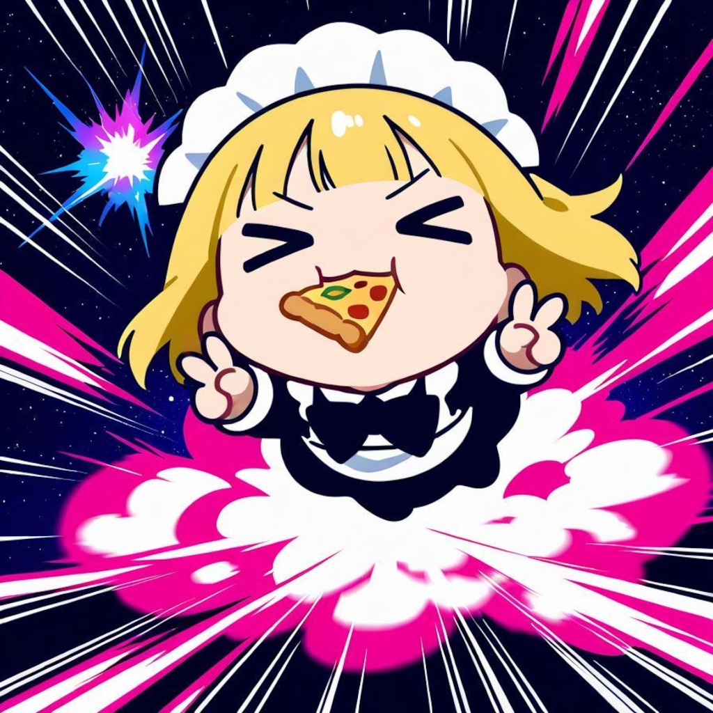 初のピースサインにテンアゲ⤴⤴⤴系メイドちゃん🍕✌️💥💥💥