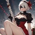 9S、この服は何？クリスマス？私たちに信仰は不用。 2枚目