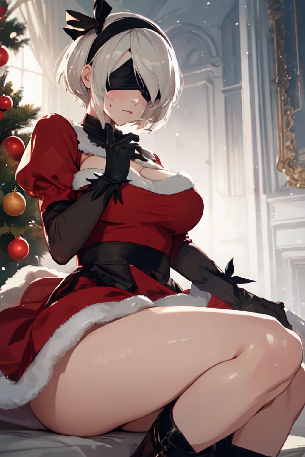 9S、この服は何？クリスマス？私たちに信仰は不用。