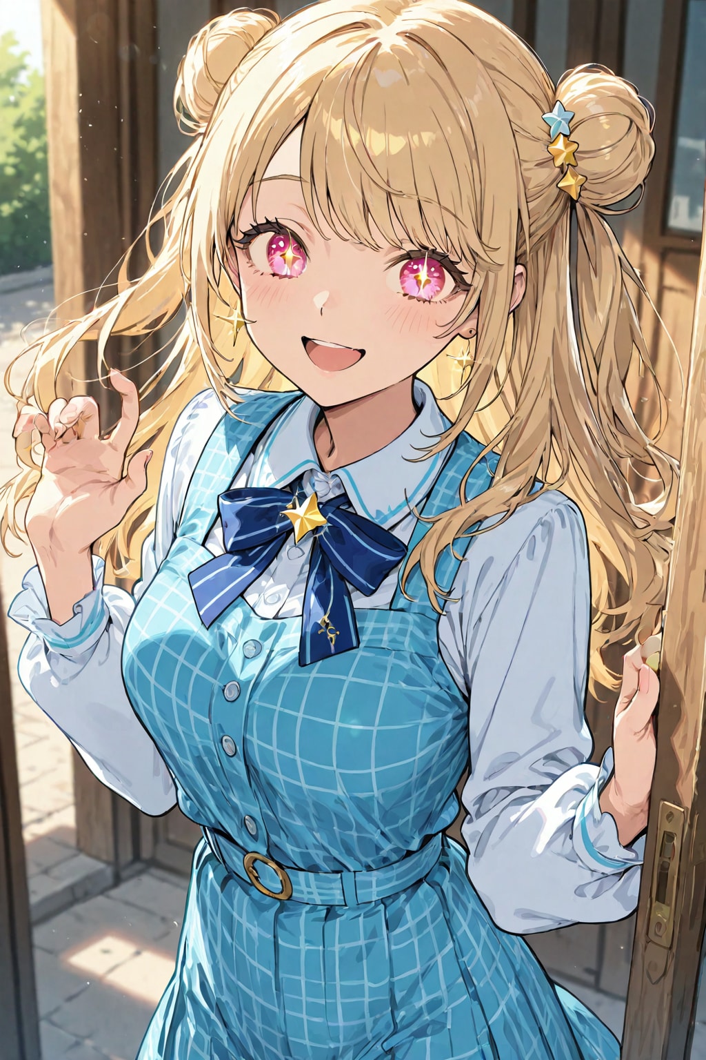 「日本人のキラキラした陽気な美少女」