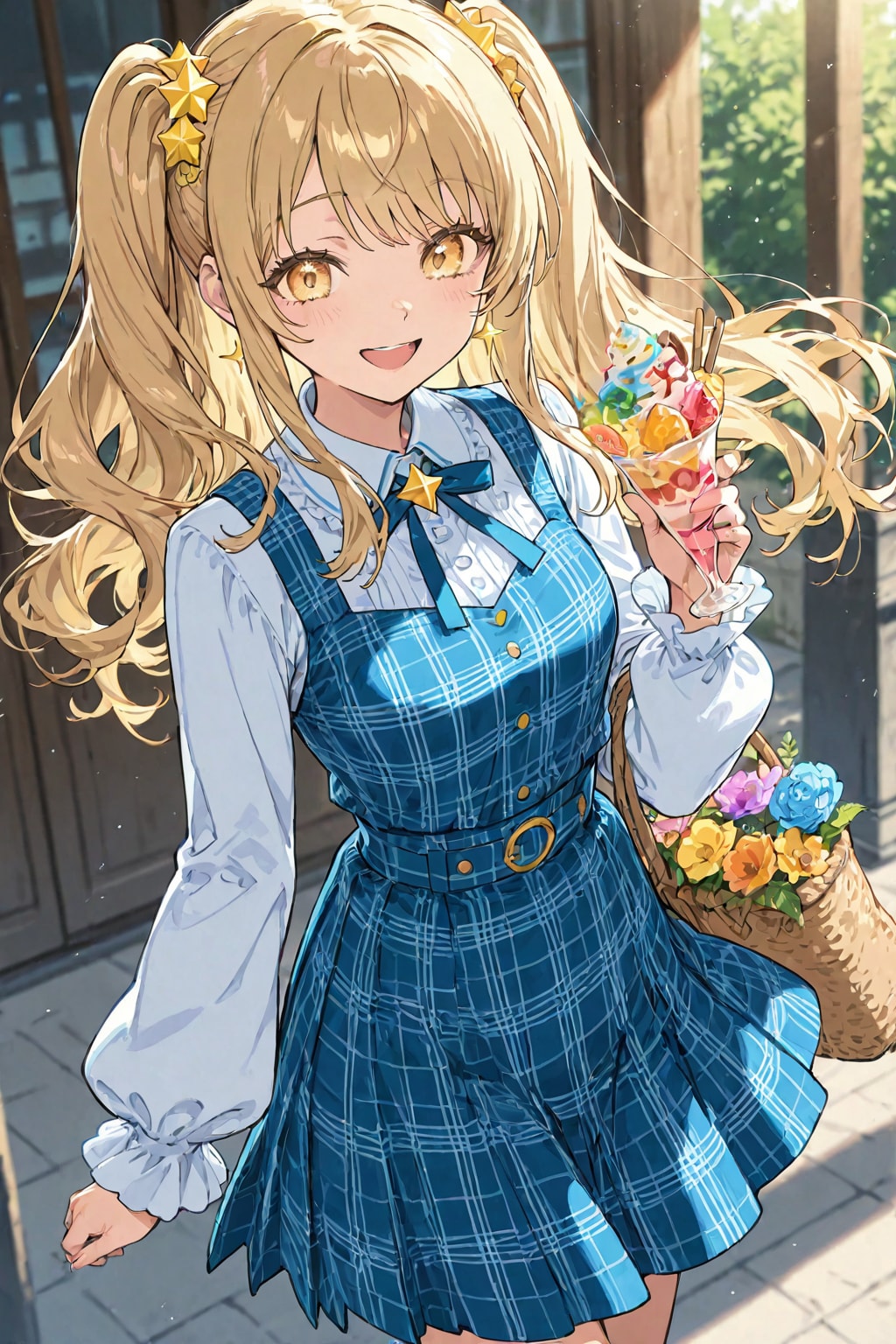 「日本人のキラキラした陽気な美少女」