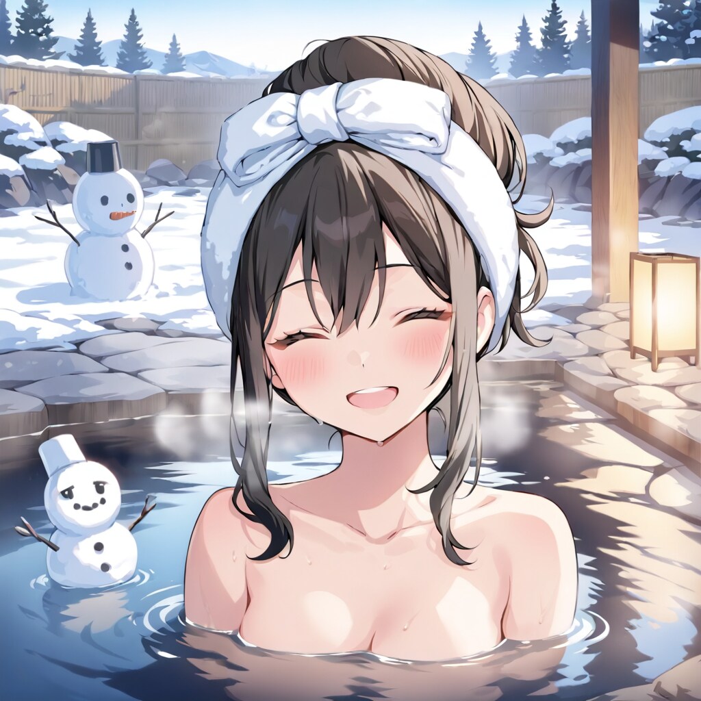 雪だるまと混浴