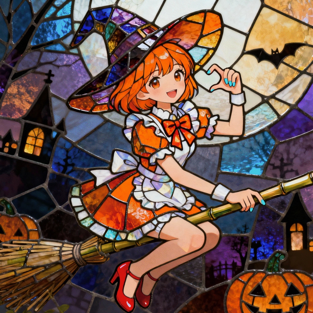 ステンドグラスのハロウィンメイド