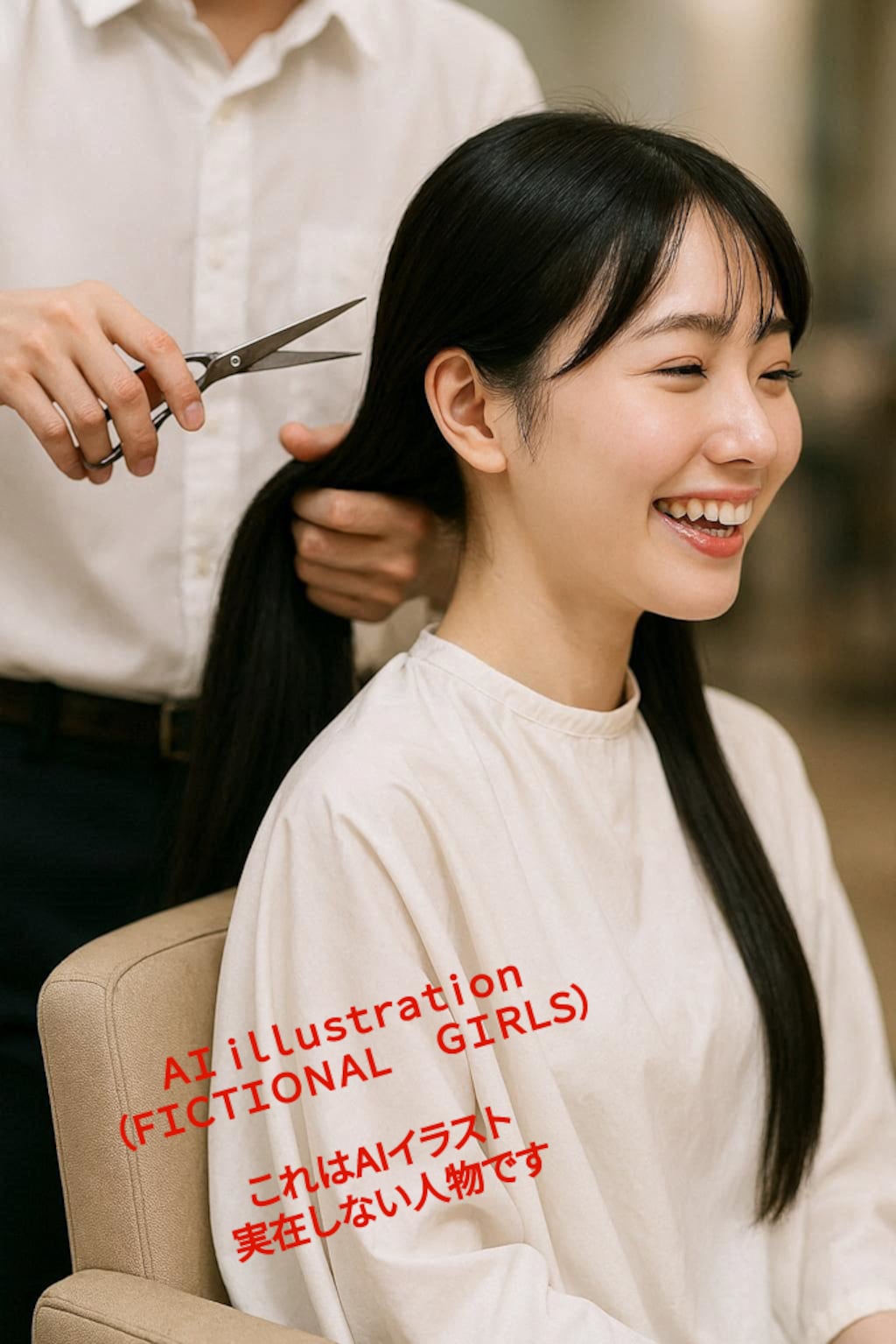 “初めてのバッサリ”に実は興奮している美少女