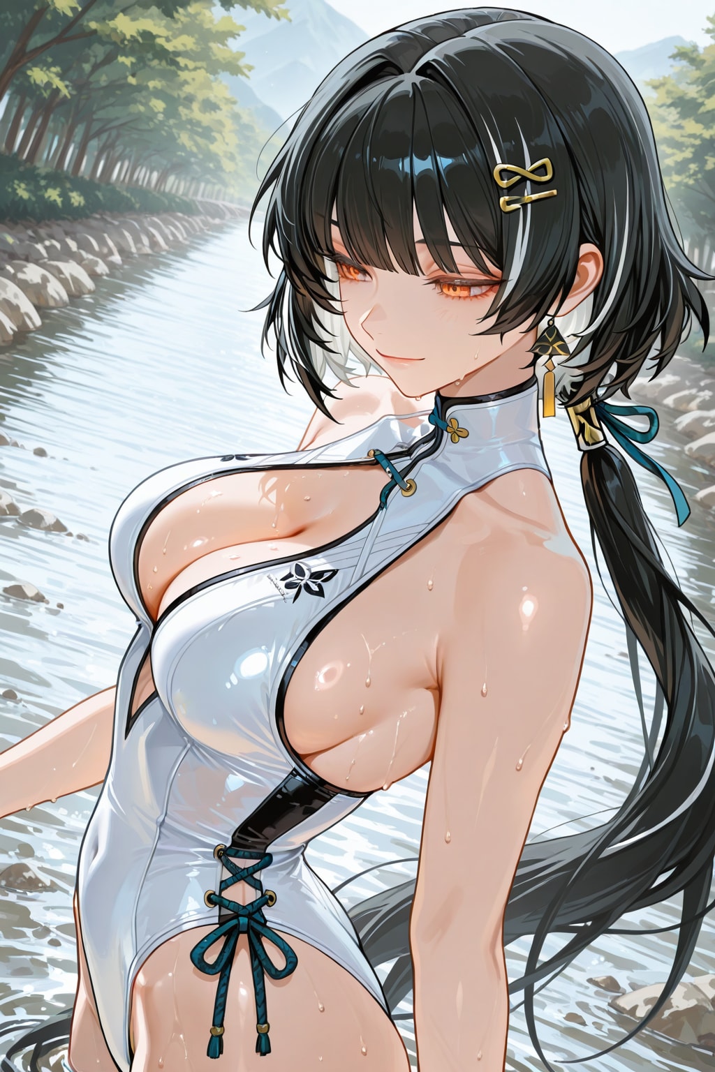 漂泊者ちゃんの川遊び