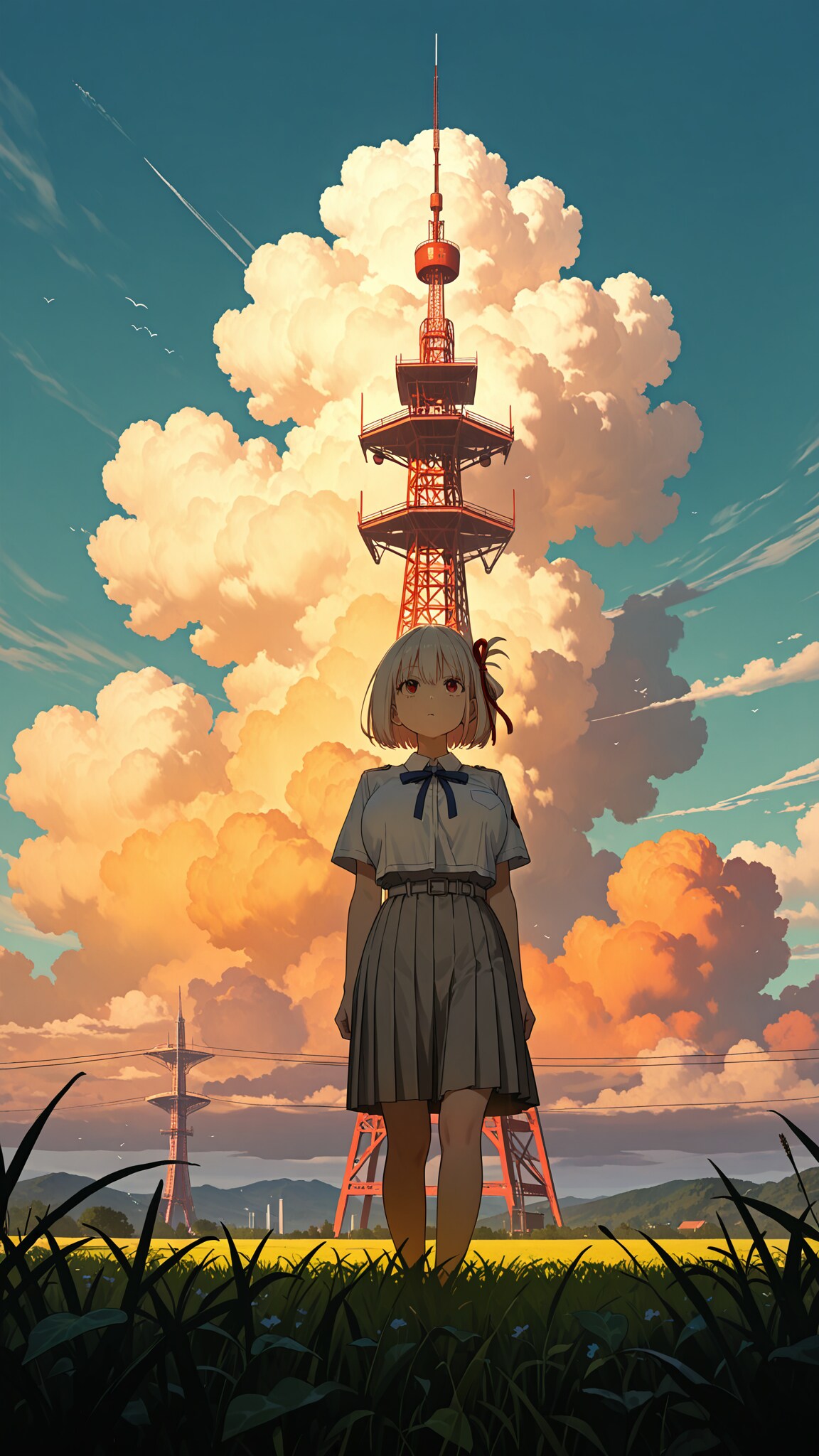 入道雲の夕焼け