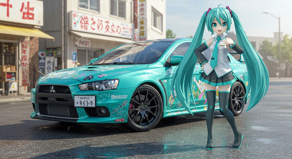 初音ミクと三菱ランサーエボリューション