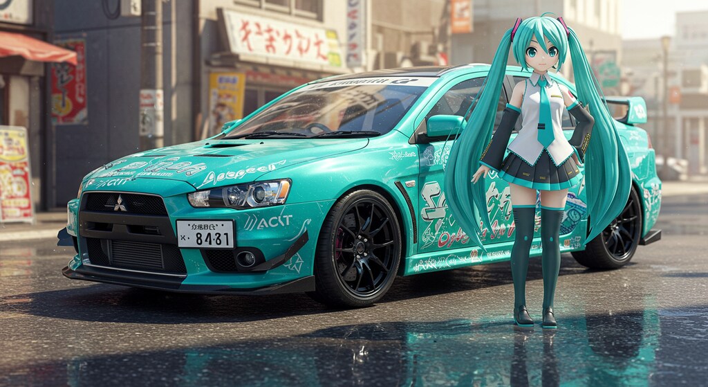 初音ミクと三菱ランサーエボリューション