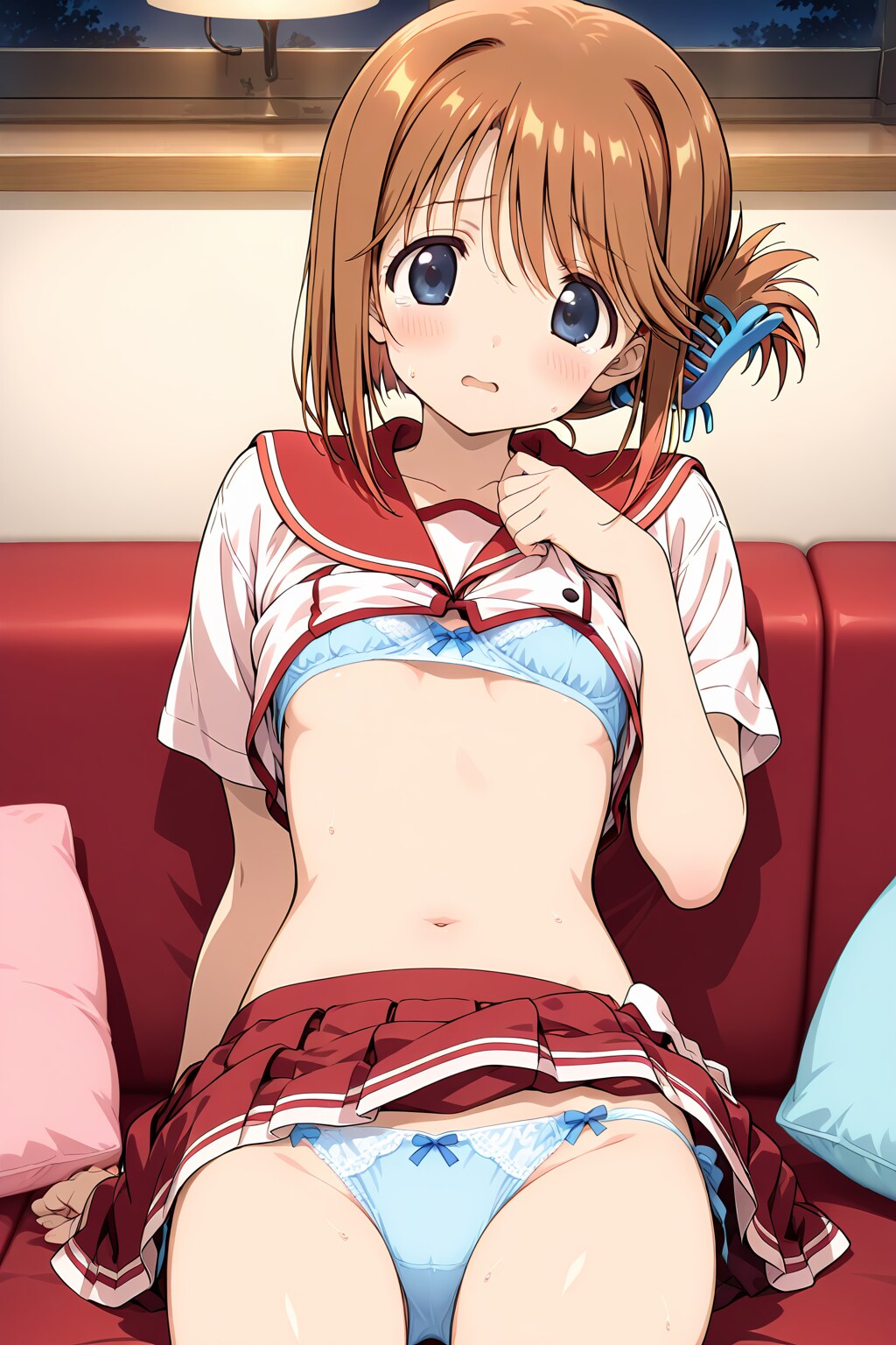 今日の下着をチェックされる愛桂