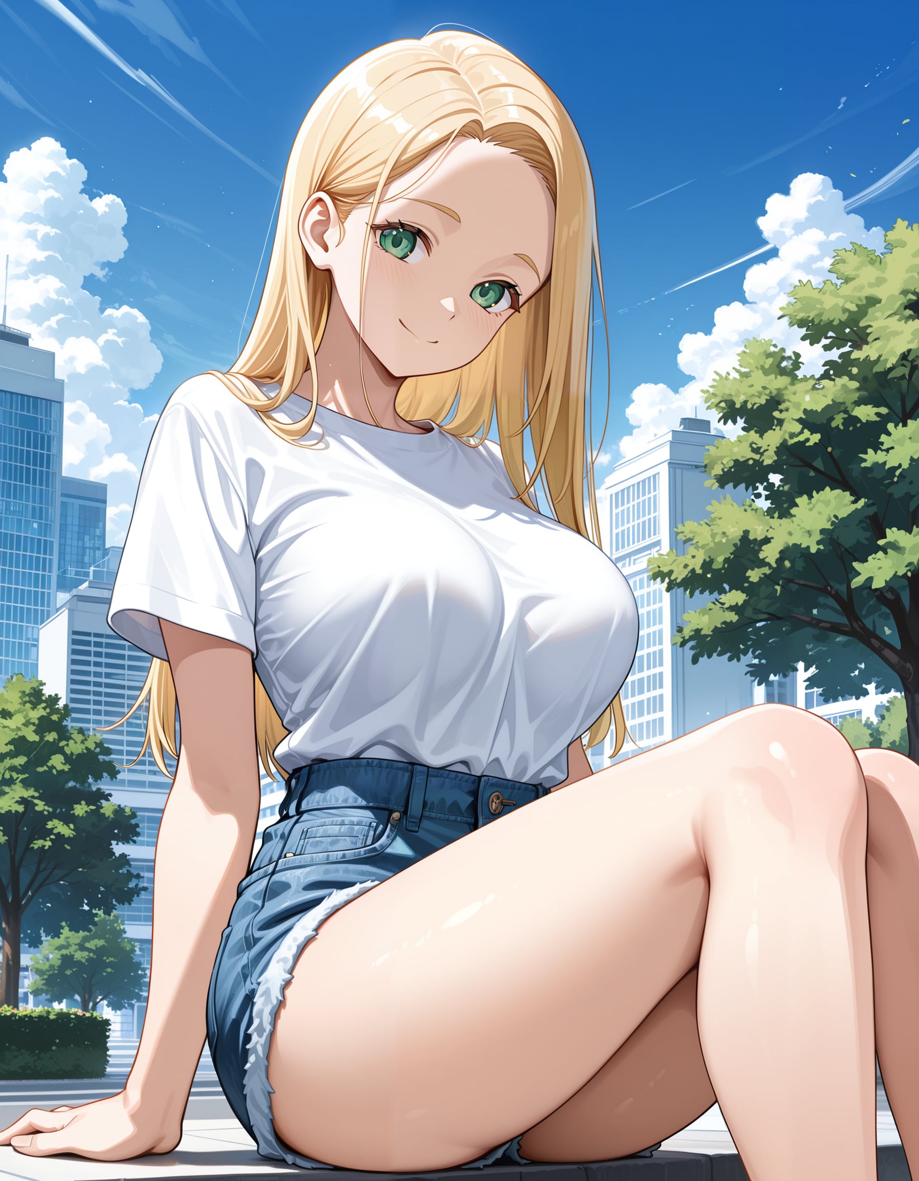 ショートデニムの香里奈さん