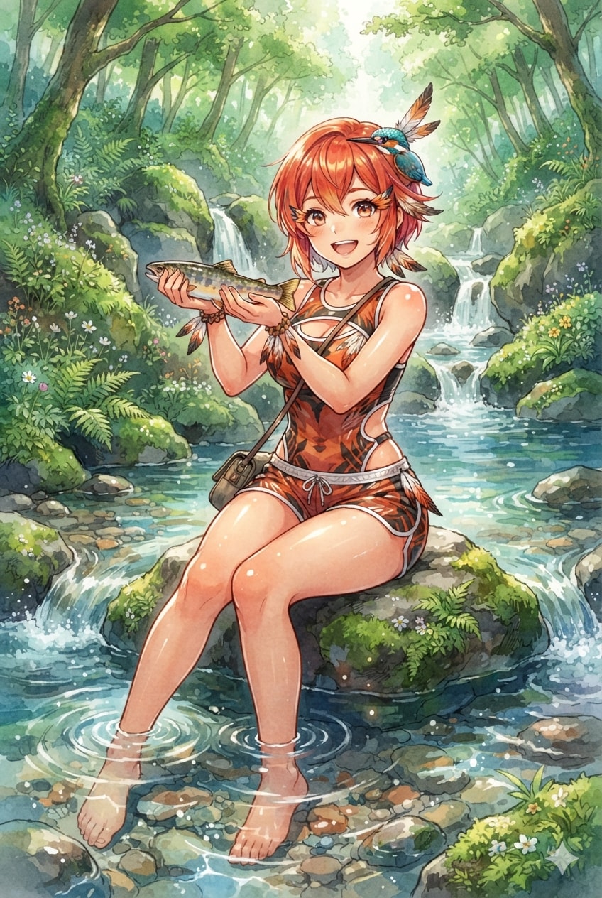 アカショウビン擬人化