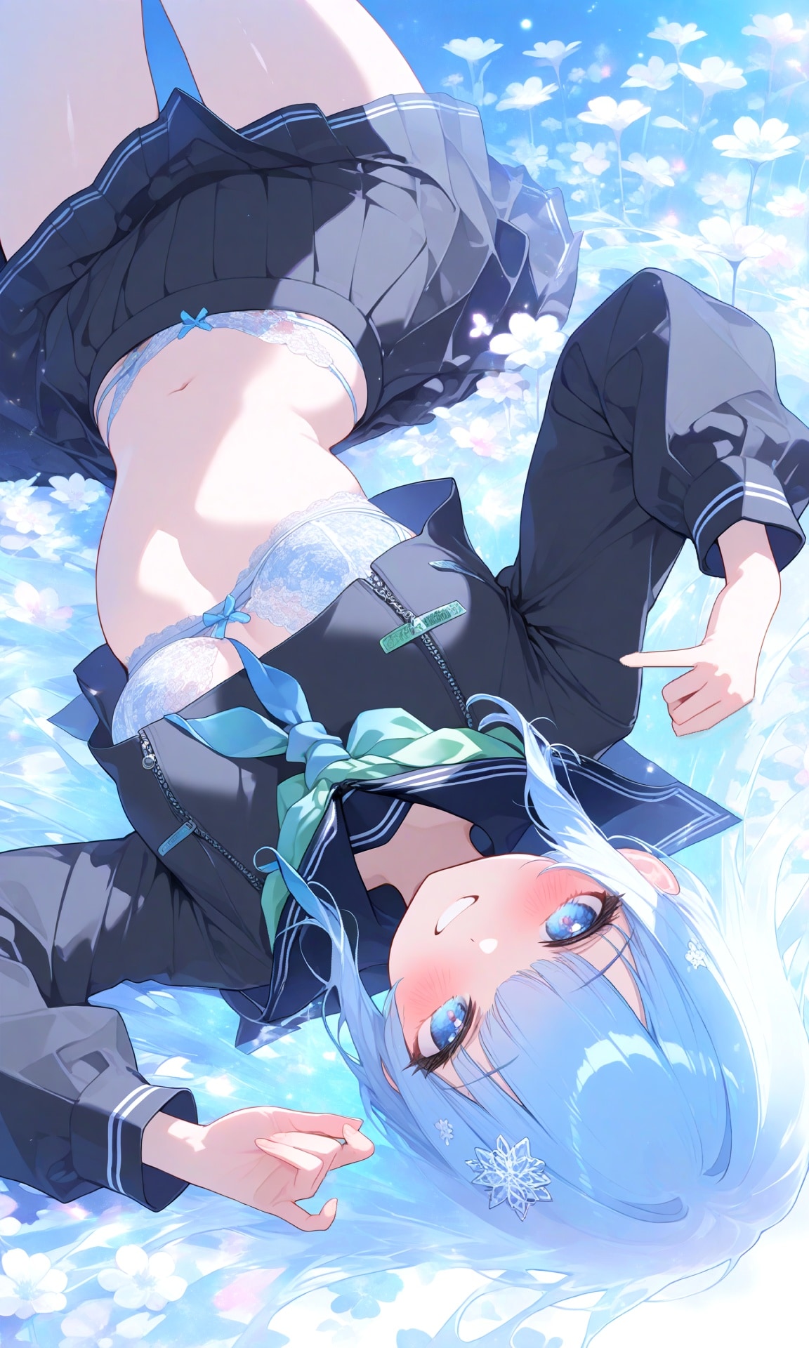お花畑で寝転ぶアルカナさん