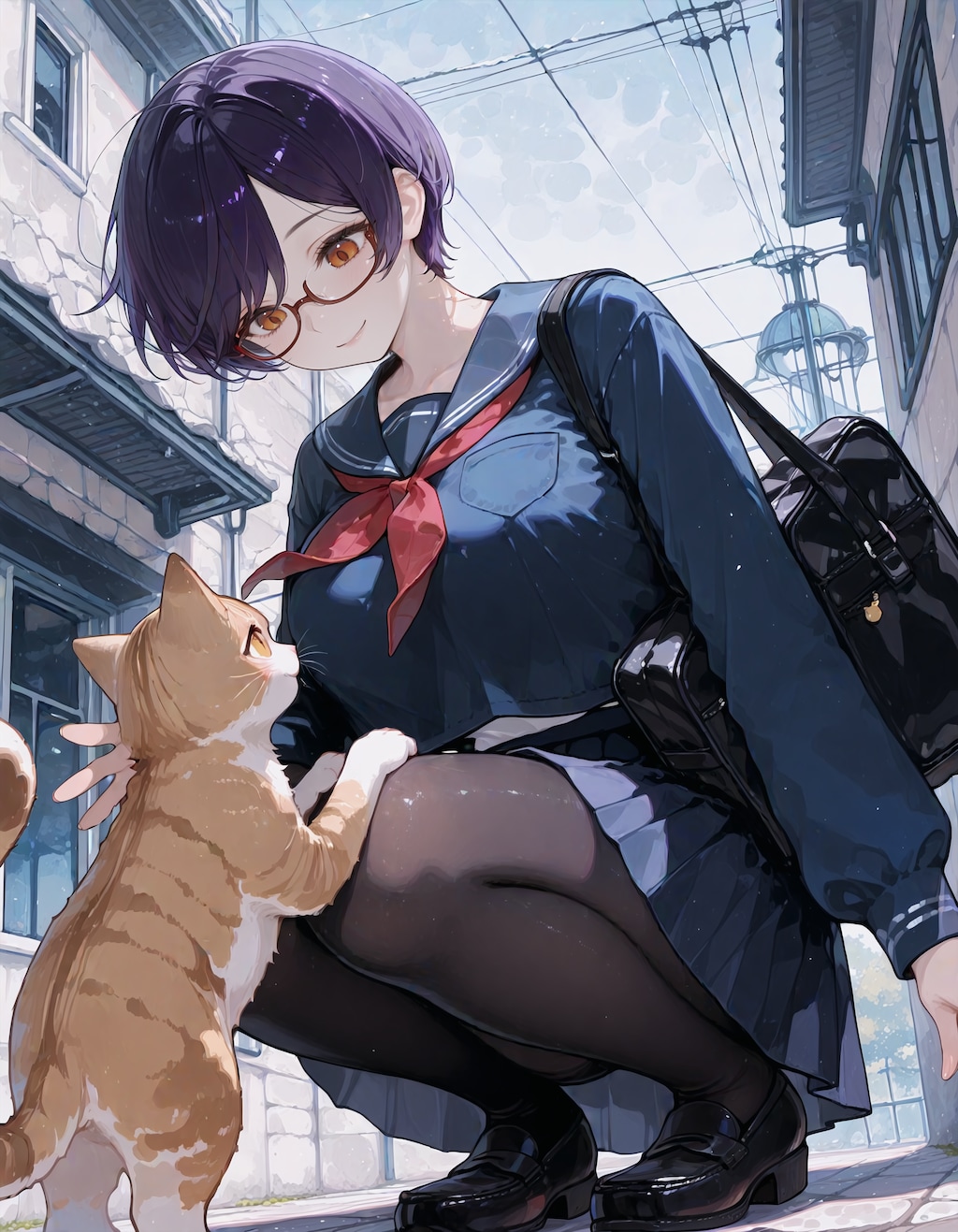 下校時のショートカット娘