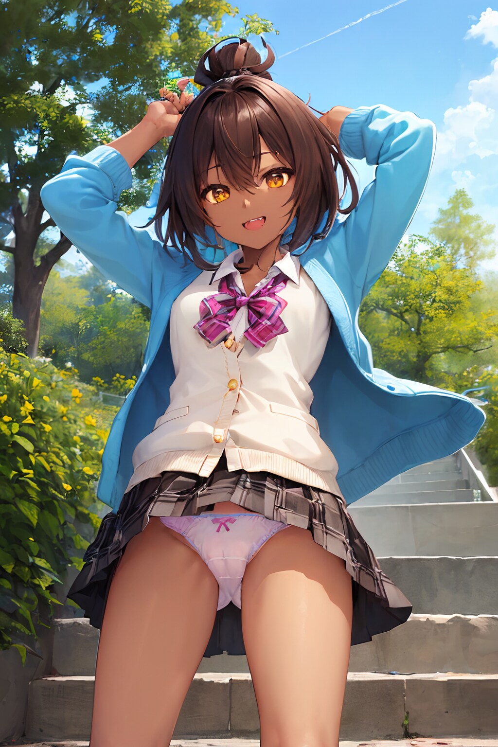 黒ギャルピンクパンツ
