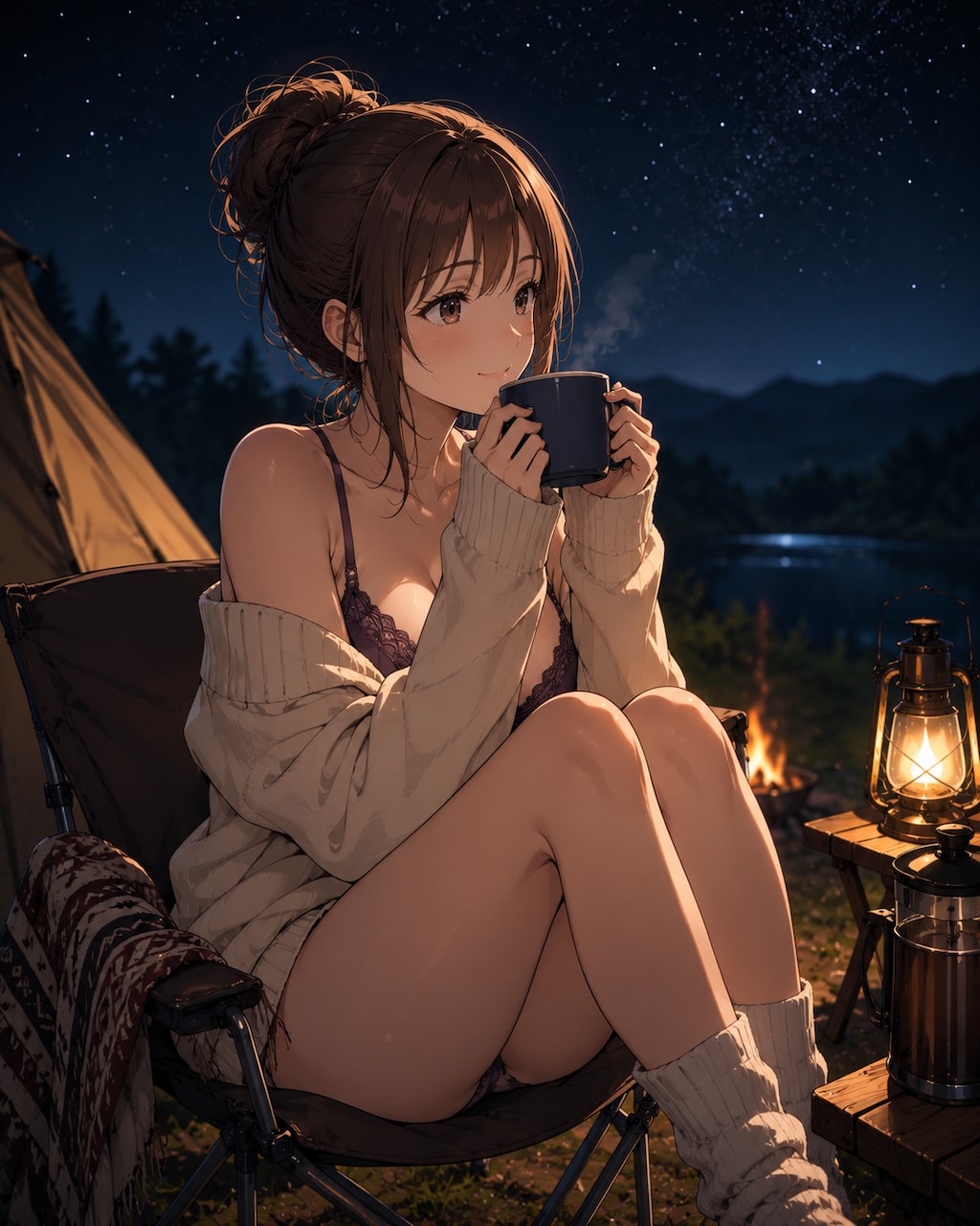 静かにコーヒー（キャンプ）