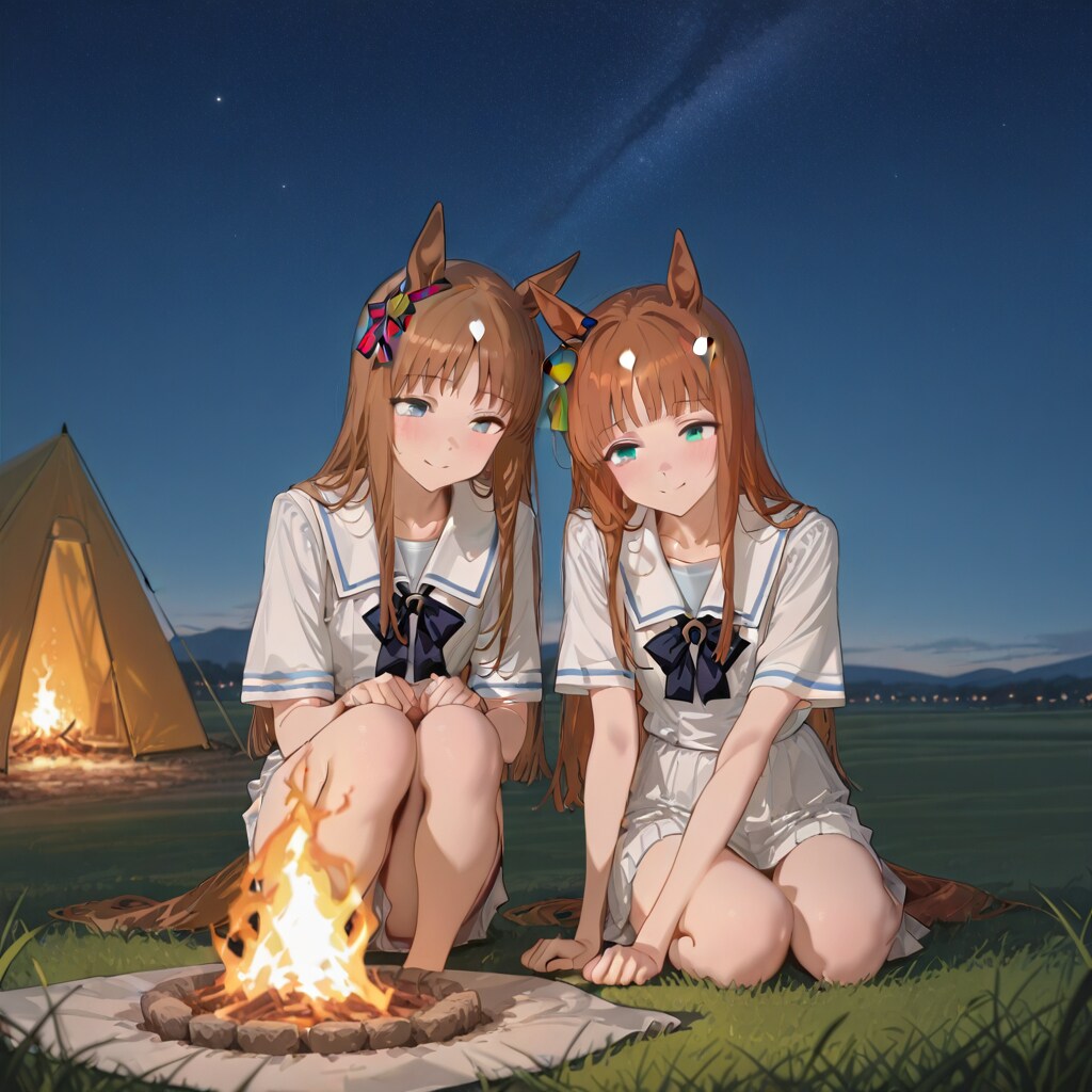 スズカとグラスのキャンプ