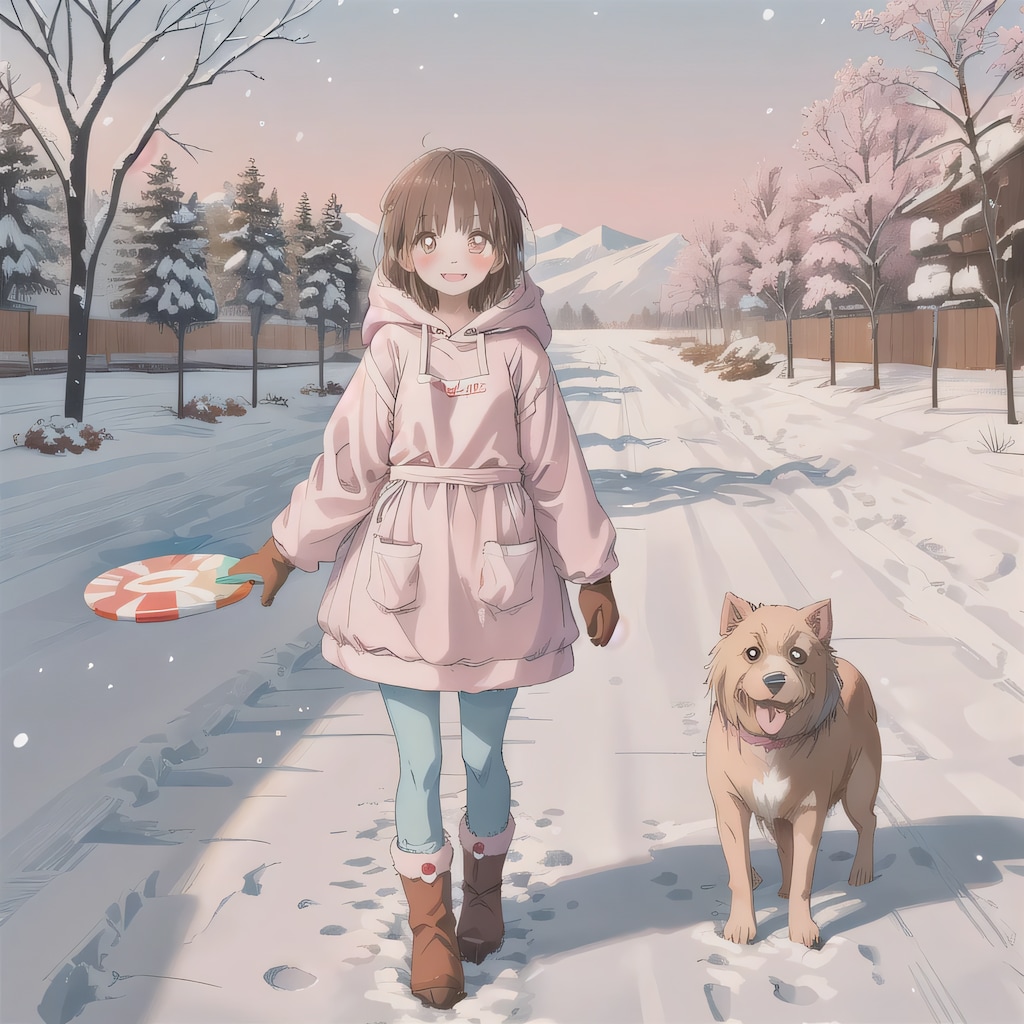 茶髪ボブでコートの少女