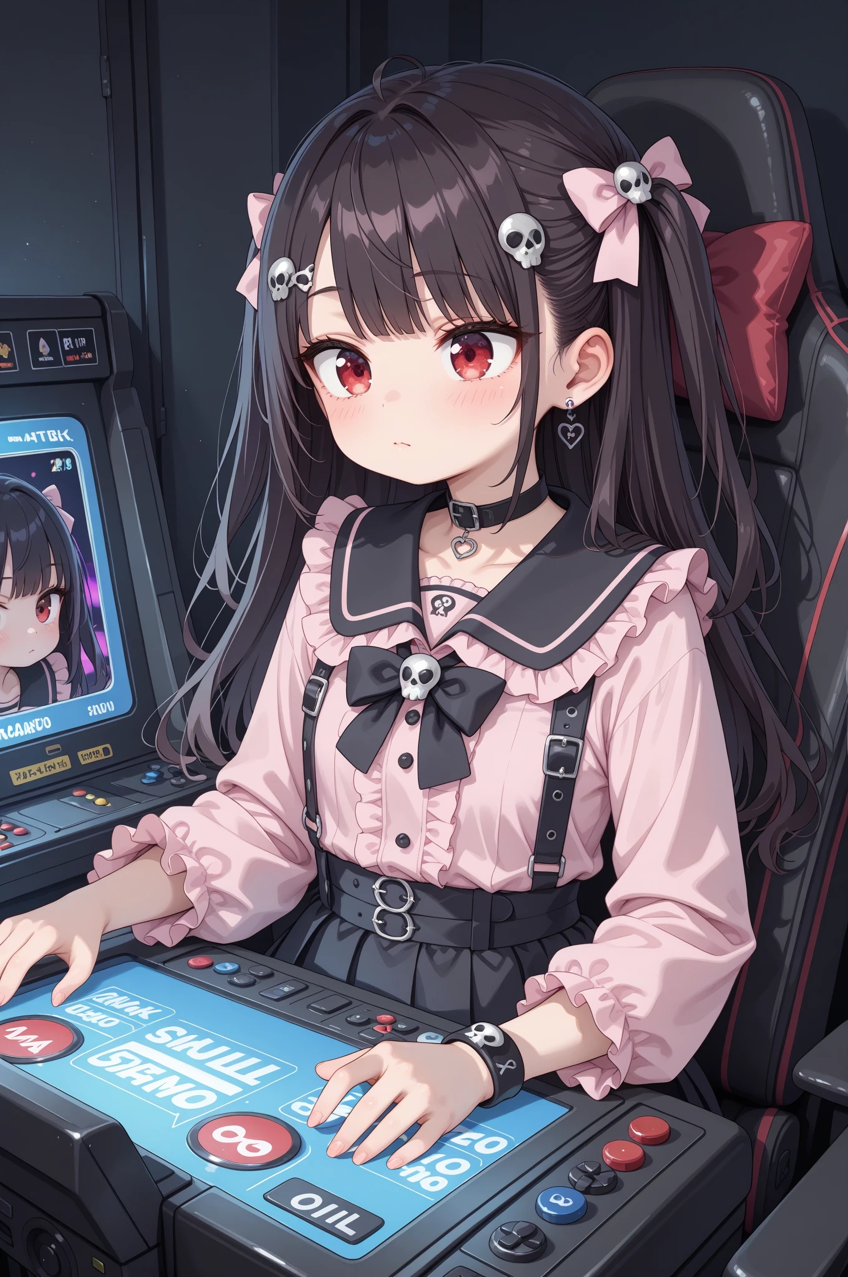 スカル好きな地雷系少女 | の人気AIイラスト・グラビア