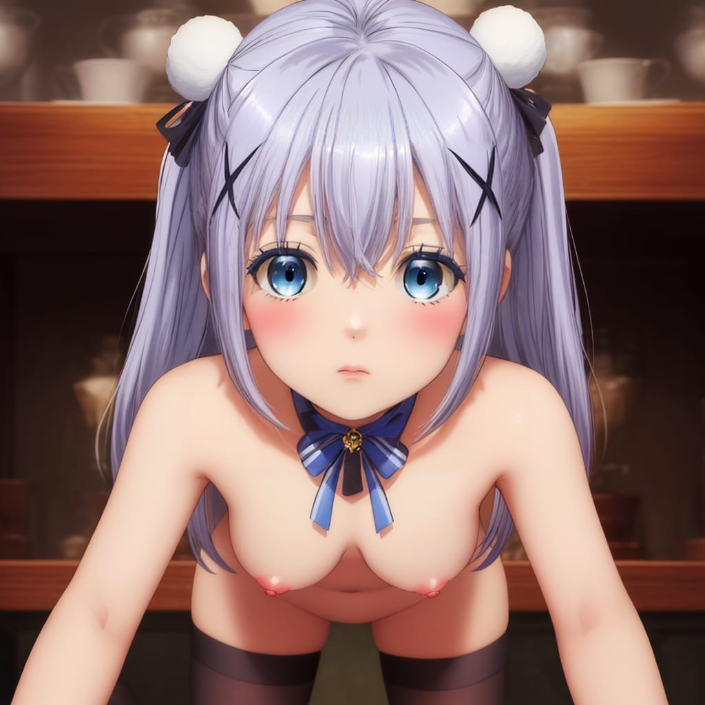 清純な美少女の驚きの一面 - 香風智乃のヌード&トップレスアート