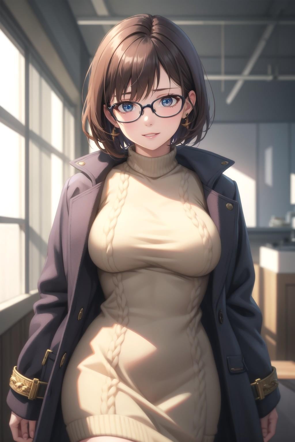 雪景色とお姉さん