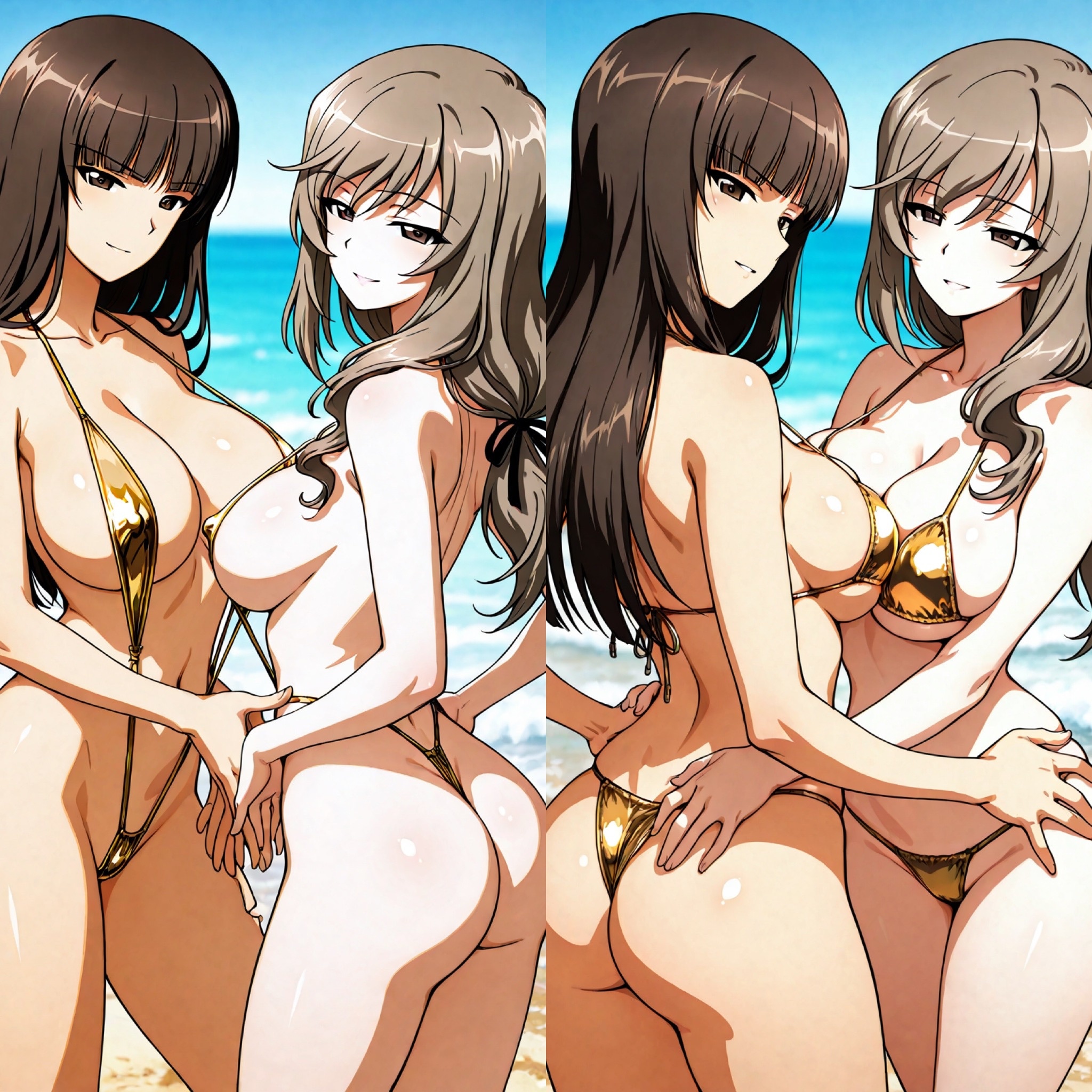 ガルパンマザーズのゴールド水着で誘惑👙🏖️🤩😍