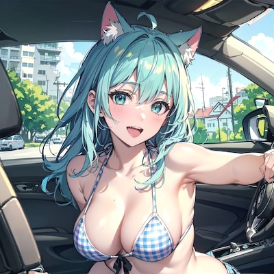 私とドライブします❓🐱💕