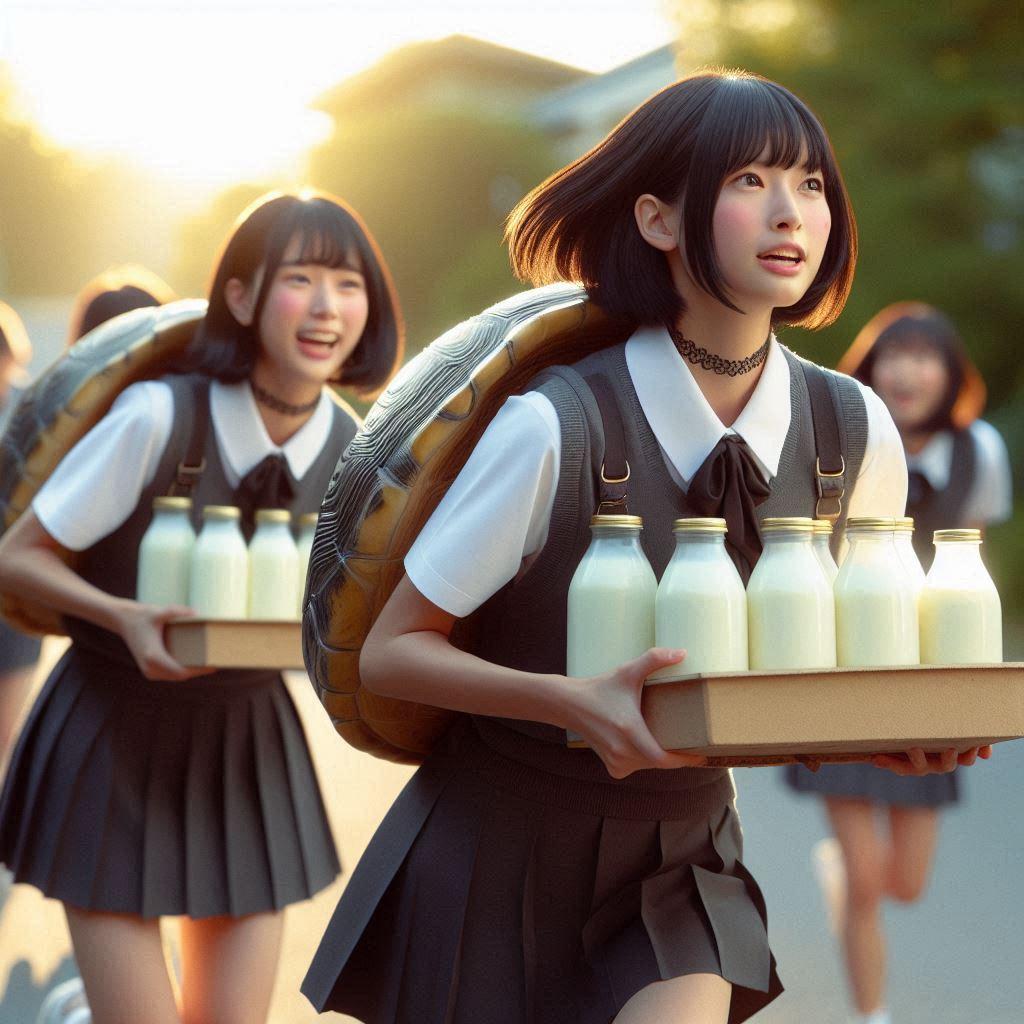 亀仙流牛乳配達