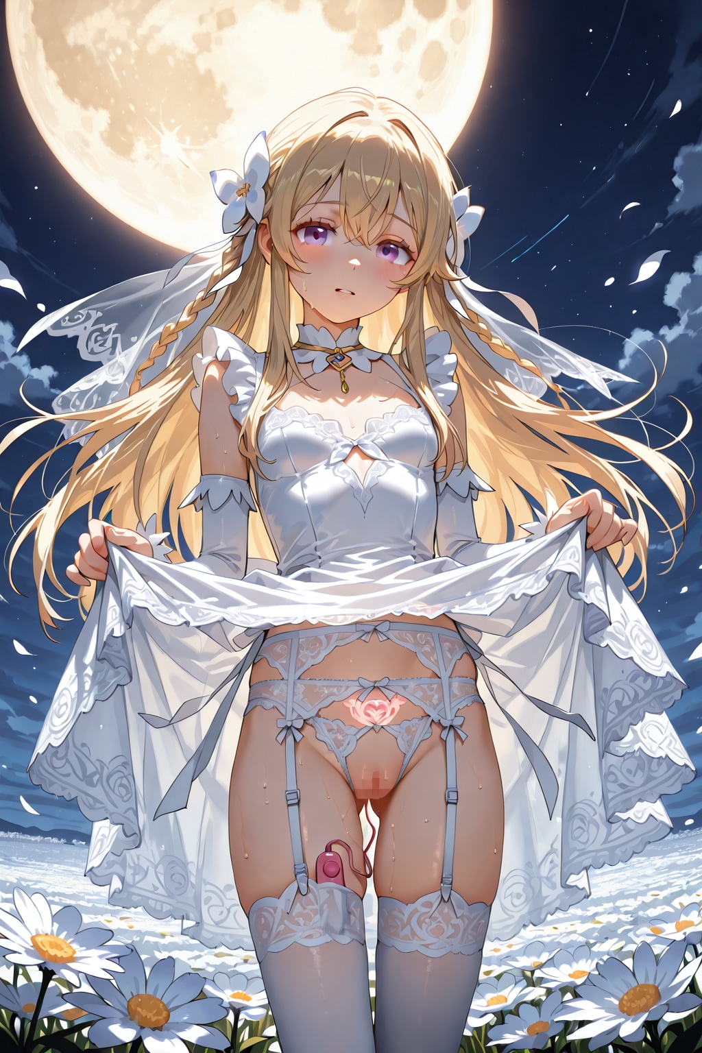 満月の花畑