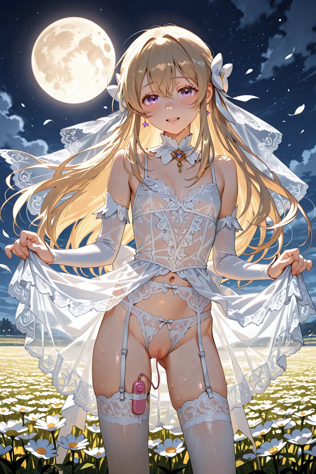 満月の花畑