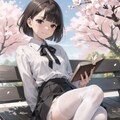 とあるステータスを持った少女がサクラ並木で本を読むだけ 3枚目