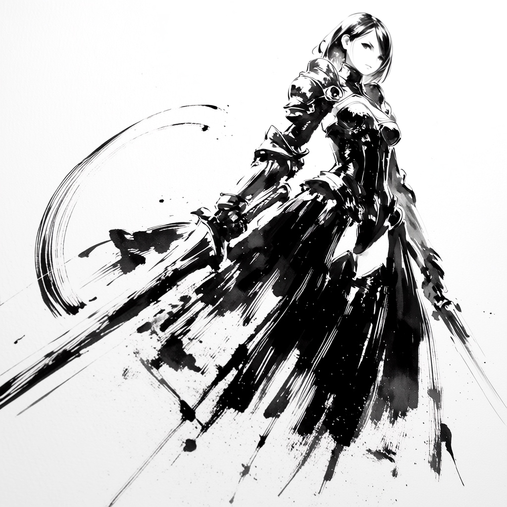 (水墨画)レオタードアーマー協会 | の人気AIイラスト・グラビア