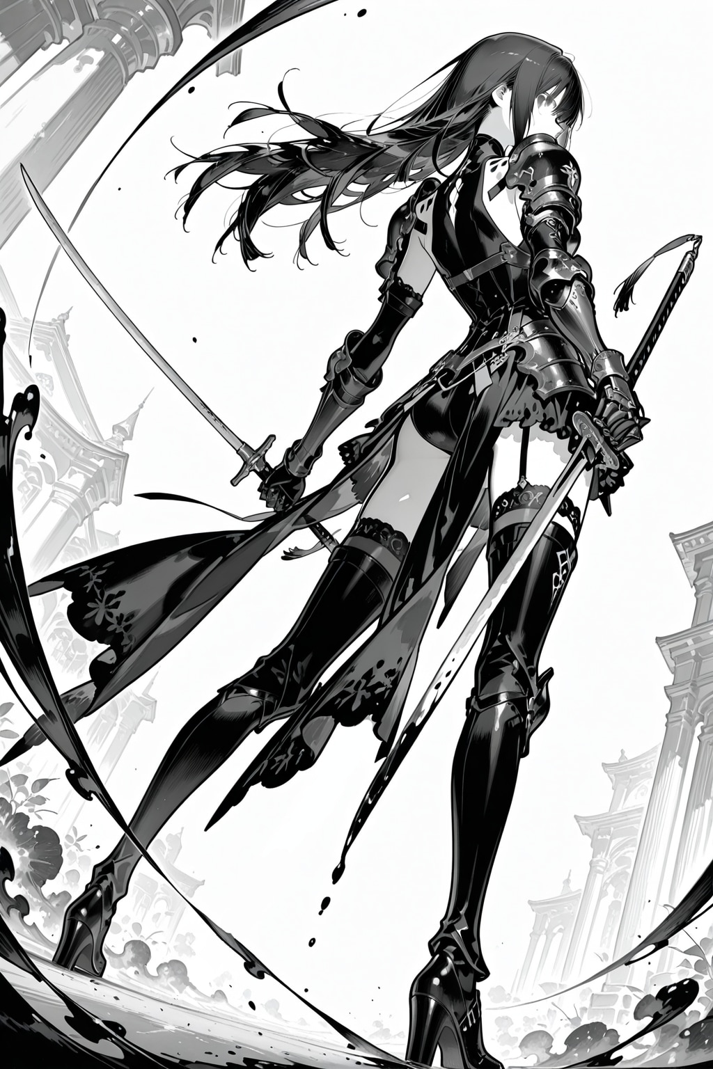 (水墨画)レオタードアーマー協会