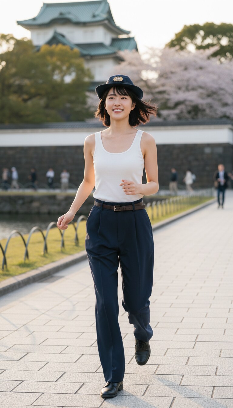 Gemini実写特集　かっこかわいい婦警小網すみれの皇居ランニング
