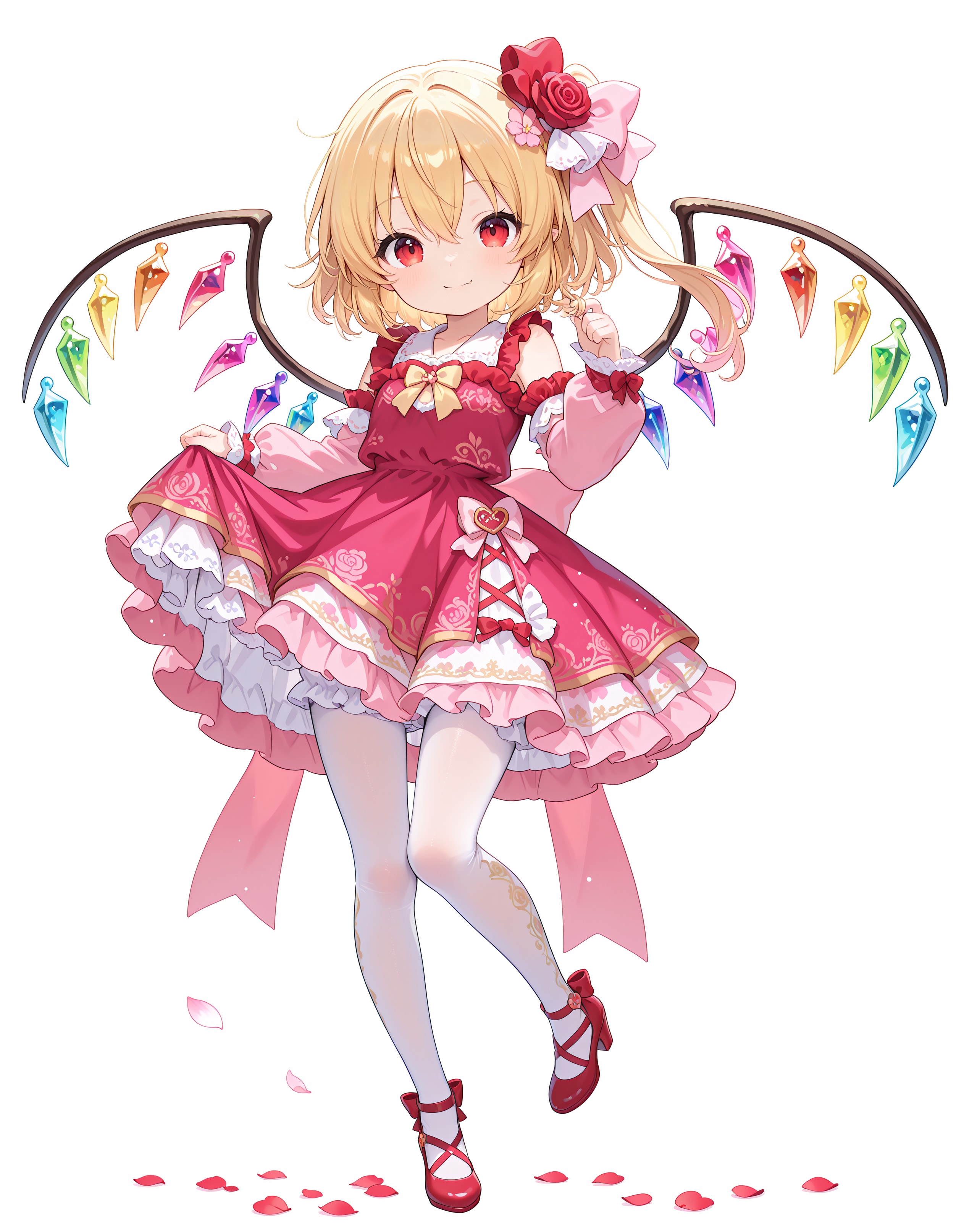 深紅のフリルドレス