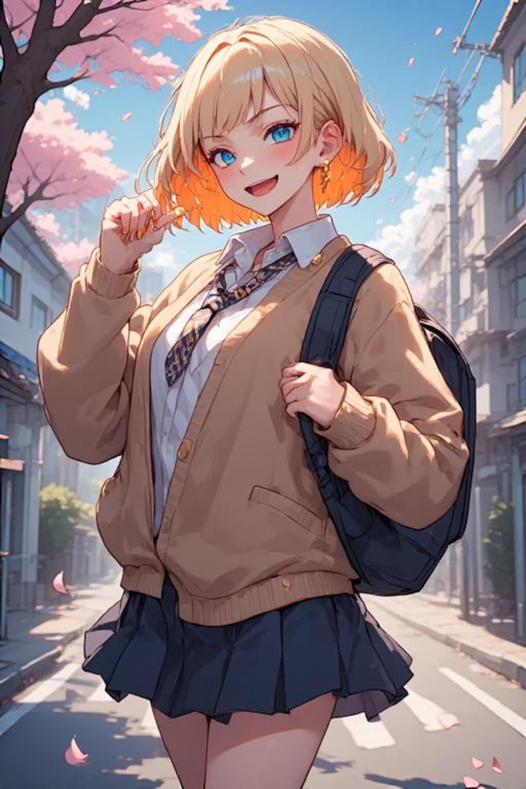 金髪ちゃん登校風景