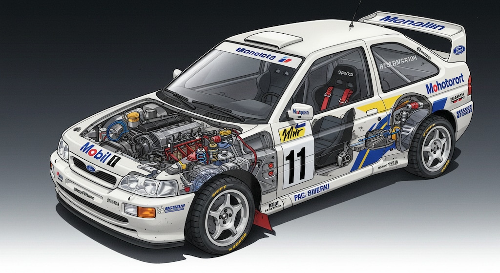 フォードエスコートラリーカー断面